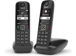 Gigaset AS690 Duo Telefono Cordless Dect Con Identificatore Di Chiamata Nero