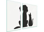 Piastre Copri Fornelli 2 Pezzi 90X52 Ceramica Copri Piano Cottura Vetro Tagliere Cane Gatto