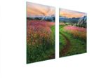 Piastre Copri Fornelli 2 Pezzi 100X52 Copri Piano Cottura In Ceramica Tagliere In Vetro Paesaggio Montagne