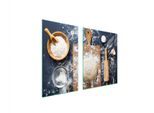 Piastre Copri Fornelli 2 Pezzi 100X52 Ceramica Copri Piano Cottura Vetro Tagliere Ardesia Cucina