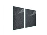 Piastre Copri Fornelli 2 Pezzi 100X52 Copri Piano Cottura In Ceramica Tagliere In Vetro Grigio Ardesia