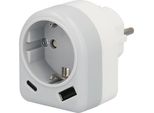 Adattatore / Spina Schuko Con 2 Prese, Usb A E Usb C