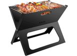 Barbecue Pieghevole - 44,5 X 30,5 X 35 Cm - Bbq - Grill - Portatile - Grill Portatile - Grill A Carbonella - Pieghevole - Compatto - Mini Grill - Nero Opaco