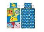 Set Di Biancheria Da Letto - Pokemon - Pikachu E Starter 1G V - Microfibra - 1 Copripiumino 140 X 200 Cm + 1 Federa 63 X 63 Cm