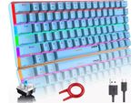 Tastiera Meccanica Hoopond AK33: Retroilluminazione Led Arcobaleno, Cavo Usb, Tastiera Da Gioco, 82 Tasti, Tastiera Meccanica Da Gioco Compatta