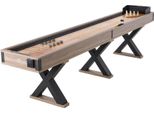 Tavolo Da Shuffleboard Vevor, Shuffleboard Da 11,5 Piedi Per La Sala Giochi Della Famiglia, Set Da Gioco Combinato Shuffleboard E Bowling 2 In 1, Con Campo Da Gioco Antigraffio, Gambe, 8 Dischi, Set Da Bowling, Cera E Spazzola Da Tavolo