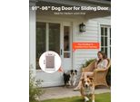Porta Per Cani Succebuy Per Porte Scorrevoli In Vetro, Altezza Regolabile Da 2311-2439 Mm, Telaio In Alluminio Con Cerniere Metalliche Girevoli E Meccanismo Di Bloccaggio, Dimensioni Tenda 260,4 X 412,8 Mm, Colore Bianco