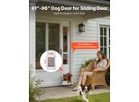 Succebuy Porta Per Cani Regolabile In Altezza Per Porte Scorrevoli In Vetro, 2311-2439 Mm, Telaio In Alluminio Con Cerniere Metalliche Girevoli E Serratura, Dimensioni Tenda 209,6 X 311,2 Mm, Bianco
