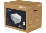 Wc Sospeso Duravit, Set Di Lavaggio D-Code Con Sedile Wc Senza Bordo, Bianco