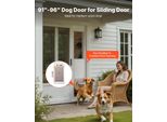 Porta Per Cani Succebuy Per Porte Scorrevoli In Vetro, Regolabile In Altezza Da 2311-2439 Mm, Telaio In Alluminio Con Cerniere Metalliche Girevoli E Meccanismo Di Bloccaggio, Dimensione Tenda 346 X 600 Mm, Bianco