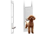 Porta Per Cani Vevor Per Porta Scorrevole In Vetro, Regolabile In Altezza Da 2311 A 2439 Mm, Telaio In Lega Di Alluminio Con Cerniere Metalliche Girevoli E Serratura, Dimensioni Tenda 209,6 X 311,2 Mm, Bianco
