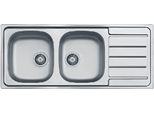 Lavello A Doppia Vasca Alveus Line 100 / Dimensioni Di Incasso 1142 X 482 Mm / Lavello Da Cucina / Lavello Da Appoggio / Doppia Vasca / Lavello A Doppia Vasca / Lavello In Acciaio Inox