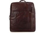 Spikes & Sparrow Pelle Zaino Per Il Tempo Libero Zaino Con Scomparto Per Laptop Bronco Backpack Dark Brown Marrone Scuro