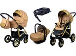 BabyLux® Gold Lux | 4in1 Kinderwagen Set | Sand Pearl | Kombikinderwagen | Kinderwagenset | Isof