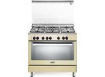 De’Longhi PEMC 96 ED Küchenherd Range Cooker (Kochherd) Elektro Gaskochfeld Cremefarben A