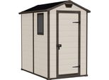 Dmora Casetta Da Giardino Cranbrook 192X130X198H Cm Beige, Resistente Agli Agenti Atmosferici Presenza Finestre
