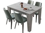 Dmora Tavolo Allungabile Pizzoli 160X80X78H Cm Grigio Cemento, Allungabile Meccanismo Estensione Allunga Centrale