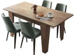 Dmora Tavolo Allungabile Pizzoli 160X80X78H Cm Marrone Noce, Allungabile Meccanismo Estensione Allunga Centrale