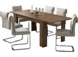 Dmora Tavolo Allungabile Campora 220X90X75H Cm Marrone Noce, Allungabile Meccanismo Estensione Allunga Centrale