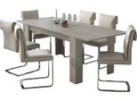 Dmora Tavolo Allungabile Campora 220X90X75H Cm Grigio Cemento, Allungabile Meccanismo Estensione Allunga Centrale