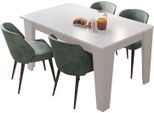 Dmora Tavolo Allungabile Salmour 200X88X78H Cm Bianco, Allungabile Meccanismo Estensione Allunga Centrale