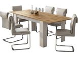 Dmora Tavolo Allungabile Campora 220X90X75H Cm Bianco, Allungabile Meccanismo Estensione Allunga Centrale