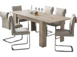 Dmora Tavolo Allungabile Campora 220X90X75H Cm Grigio Rovere Grigio, Allungabile Meccanismo Estensione Allunga Centrale