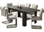 Dmora Tavolo Allungabile Marene 200X90X75H Cm Nero Antracite, Allungabile Meccanismo Estensione Allunga Centrale