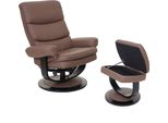 Poltrona Relax HWC-C16, Poltrona Tv Poltrona Tv Sgabello Con Vano Portaoggetti, Mvg ~ Pelle Finta Cioccolato