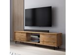 Selsey Lefyr - Mobiletto Tv In Rovere Wotan Con Illuminazione Led, 140 Cm
