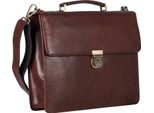 Leonhard Heyden Pelle Cartella Borsa A Tracolla Con Scomparto Per Laptop Cambridge Briefcase 1 Compartment Redbrown Marrone