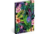 Taccuino Foderato Con Elastico - Blocco Note Per Donne E Ragazze - Quaderno Diario Per Scuola E Lavoro (Tropical)