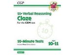 11+ Cem 10-Minute Tests: Ragionamento Verbale Cloze - Età 10-11 Libro 2 (Con Edizione Online)
