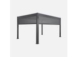 Pergola Bioclimatica 3X4M In Alluminio + Tenda Da 3M + Tenda Da 4M, Antracite