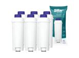 Filtro Acqua Sillar 6× Compatibile Con Le Macchine Da Caffè Completamente Automatiche De'longhi - Filtro Di Ricambio Per DLS-C002 / SER3017