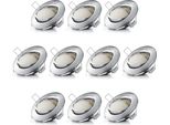 Set Di Faretti Da Incasso Brandson 10X Led, Luce Da Incasso, Faretto Da Incasso A Soffitto, Faretto Da Soffitto Dimmerabile E Orientabile Con Cornice In Alluminio, Bianco Caldo