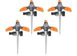 Irrigatore Circolare Brandson 4X, Irrigatore Per Prato A 3 Bracci Con Picchetto A Terra, Irrigatore Per Superfici A 360°, Irrigatore A Spruzzo, Per Superfici Fino A 150 M², Lunghezza 14 Cm, (1-St), Irrigatore A 3 Bracci, Angolo 45° - 90°, Raggio D'azione 7 M, Picchetto Robusto