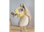 Cavezza Regolabile Per Cavallo Hobby Horse A3 Giallo Con Pelo Bianco
