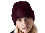 Berretto A Busta Con Patch A Cerchio Unisex Beechfield RW7304 (Taglia Unica) (Rosso Borgogna)