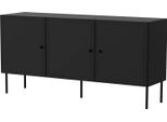 Dmora Credenza Amadora 40X151X75H Cm Nero, 3 Ripiani 6 Vani