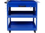 Carrello, Design A 3 Livelli, Struttura In Acciaio Resistente, Blu