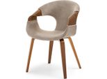 Sedia Da Pranzo Darlenis - Noce / Beige