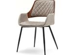 Sedia Da Pranzo Sorcha - Noce / Beige / Nero