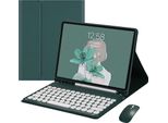 Inf Custodia Tastiera Bluetooth Verde Scuro + Mouse Per Samsung Tab S7 Fe