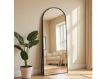 Unboxg Elegante Specchio Curvo Da Appoggio 173×63 Cm In Nero - Specchio Flessibile A Figura Intera, Da Appoggio O Da Parete Per Camere Da Letto E Spogliatoi
