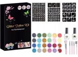 Kit Creativo Per Tatuaggi Glitterati Xxl 120 Stencil Adesivi