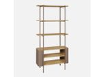 Libreria In Metallo Curvato E Legno A 6 Livelli, Marrone
