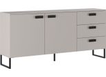 Dmora Credenza Muzzano 183.8X39.6X86.4H Cm Beige Rovere, 3 Cassetti 2 Ripiani
