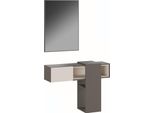 Dmora Mobile Da Ingresso Daba 100X31.2X75H Cm Grigio, Specchio Incluso Un Cassetto