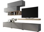 Dmora Parete Attrezzata Mammola 270X50X183H Cm Grigio, Ripiani Modulabile